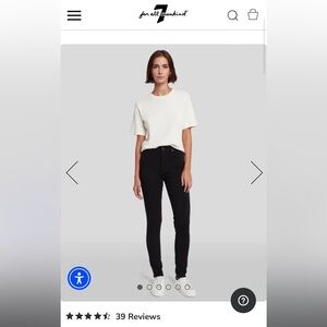 7 For All Mankind Black High Waist Skinny Jean